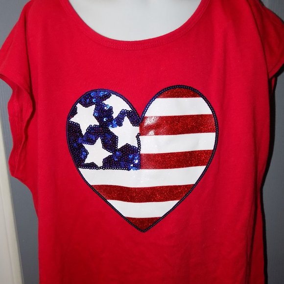 The Children's Place USA Red Sequin Flag Heart - Picture 2 of 3
